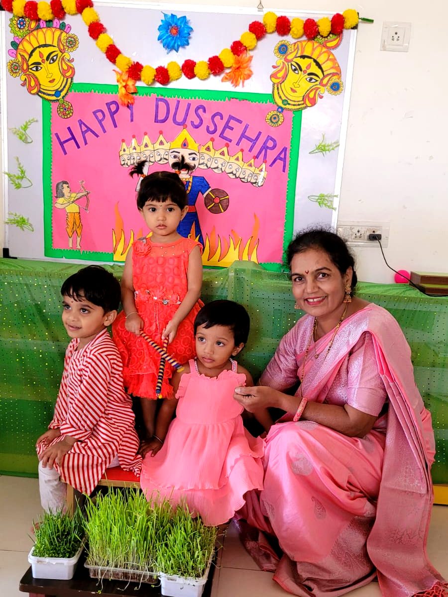 Festival celebration with our caring teacher and little ones